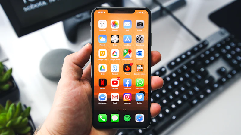 Samsung smartphone displaying a screen full of app icons