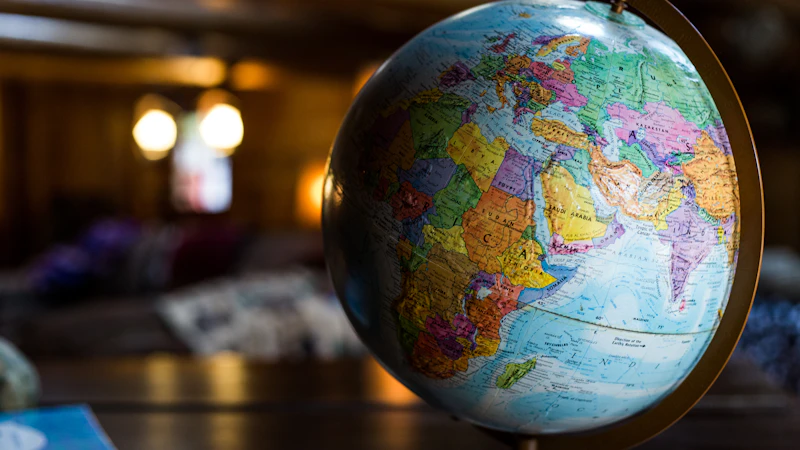 Desk globe on a table