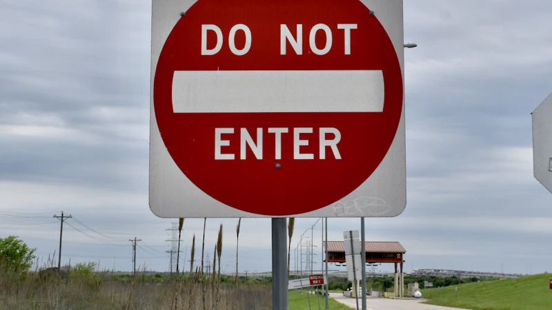 Red do-not-enter sign at a roadside