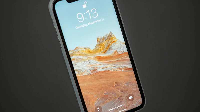 White iPhone on a white table