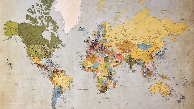 Colorful illustrated world map
