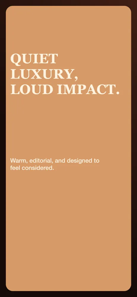 Copper Luxe template exported from Screenshot Bro: App Store screenshots with headlines and device frames